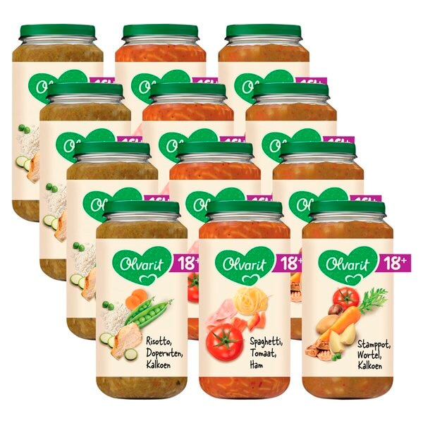 Olvarit 18+M Maaltijd Variatiemenu 12 x 250g