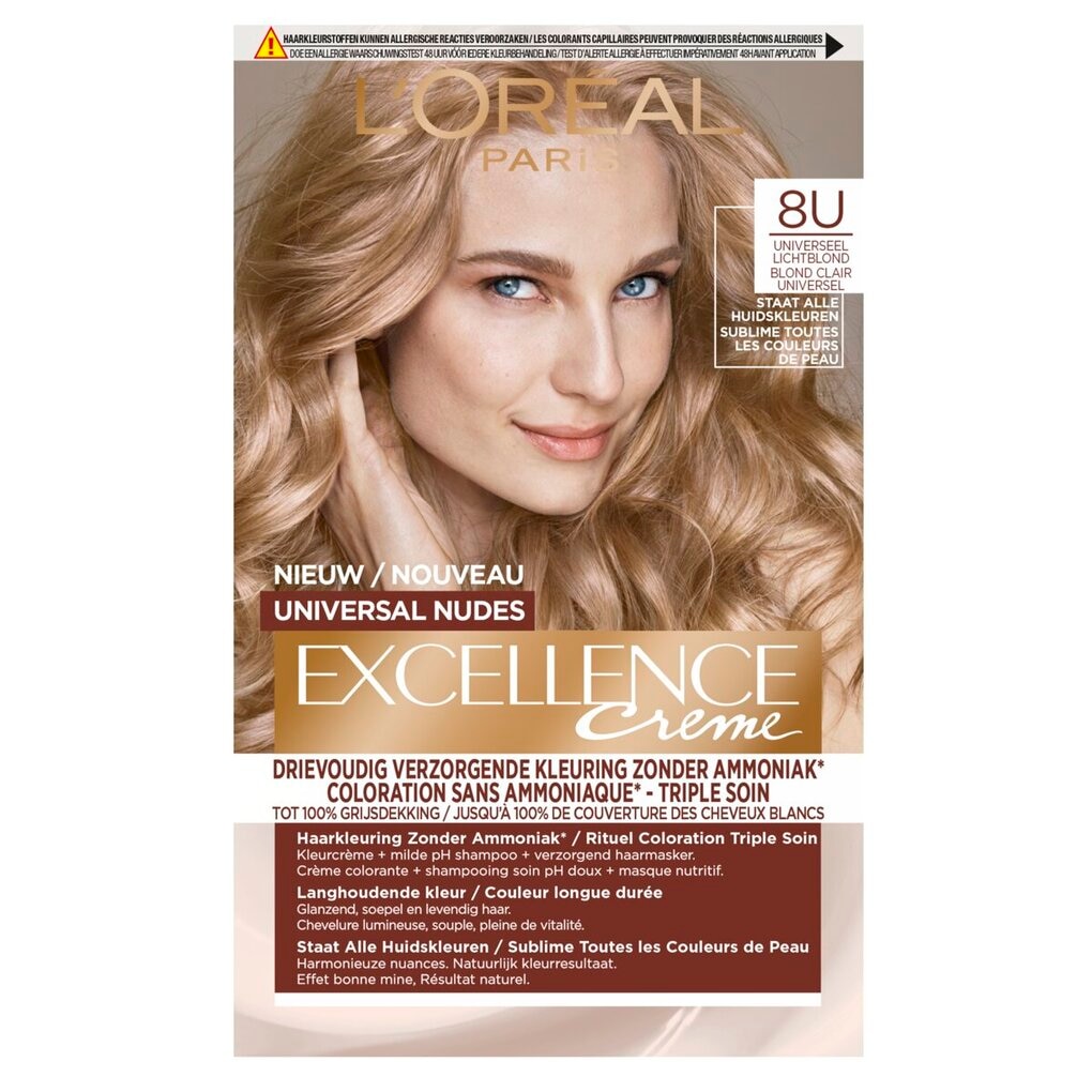 L’Oréal Paris Excellence 8U Nudes Lichtblond Permanente Haarverf