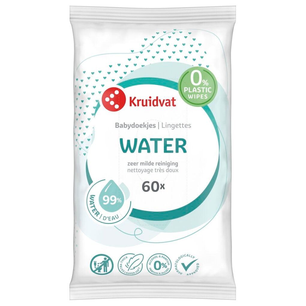 Kruidvat Water Plasticvrije Babydoekjes