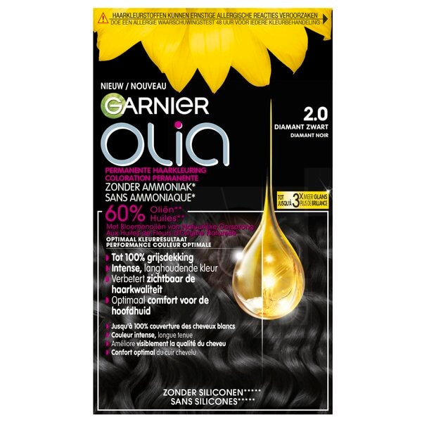 Garnier Olia 2.0 Diamant Zwart Permanente Haarkleuring