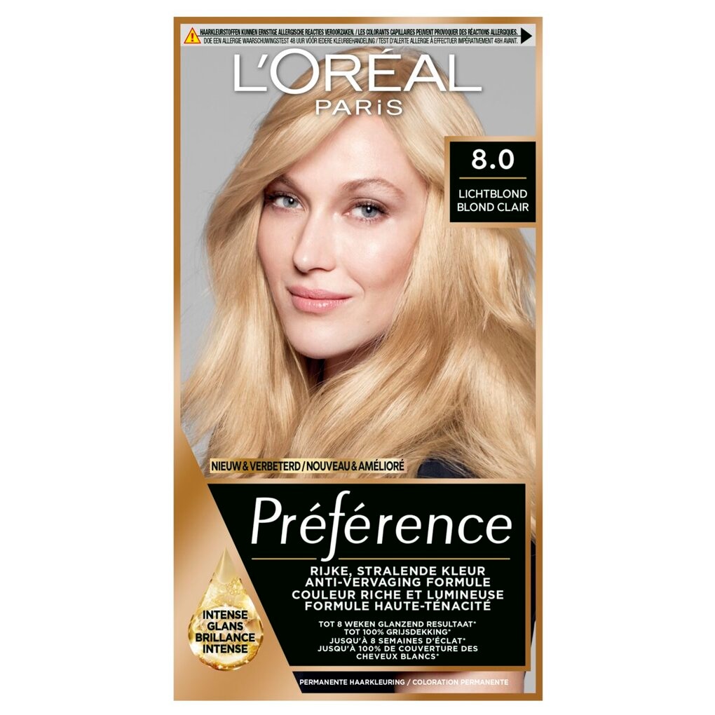 L'Oréal Paris Crème Colorante Préférence 8 California Blond Clair