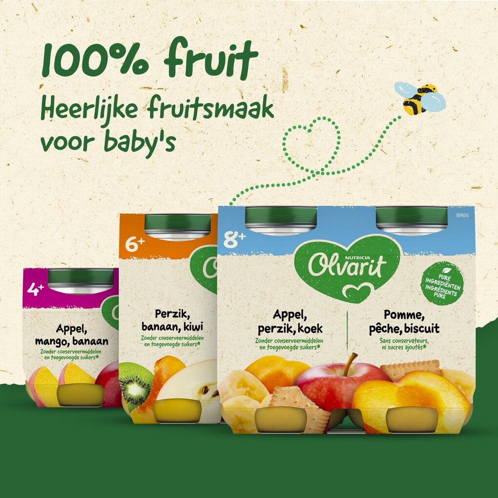 Olvarit 8+M Perzik Appel Koek Fruitpap