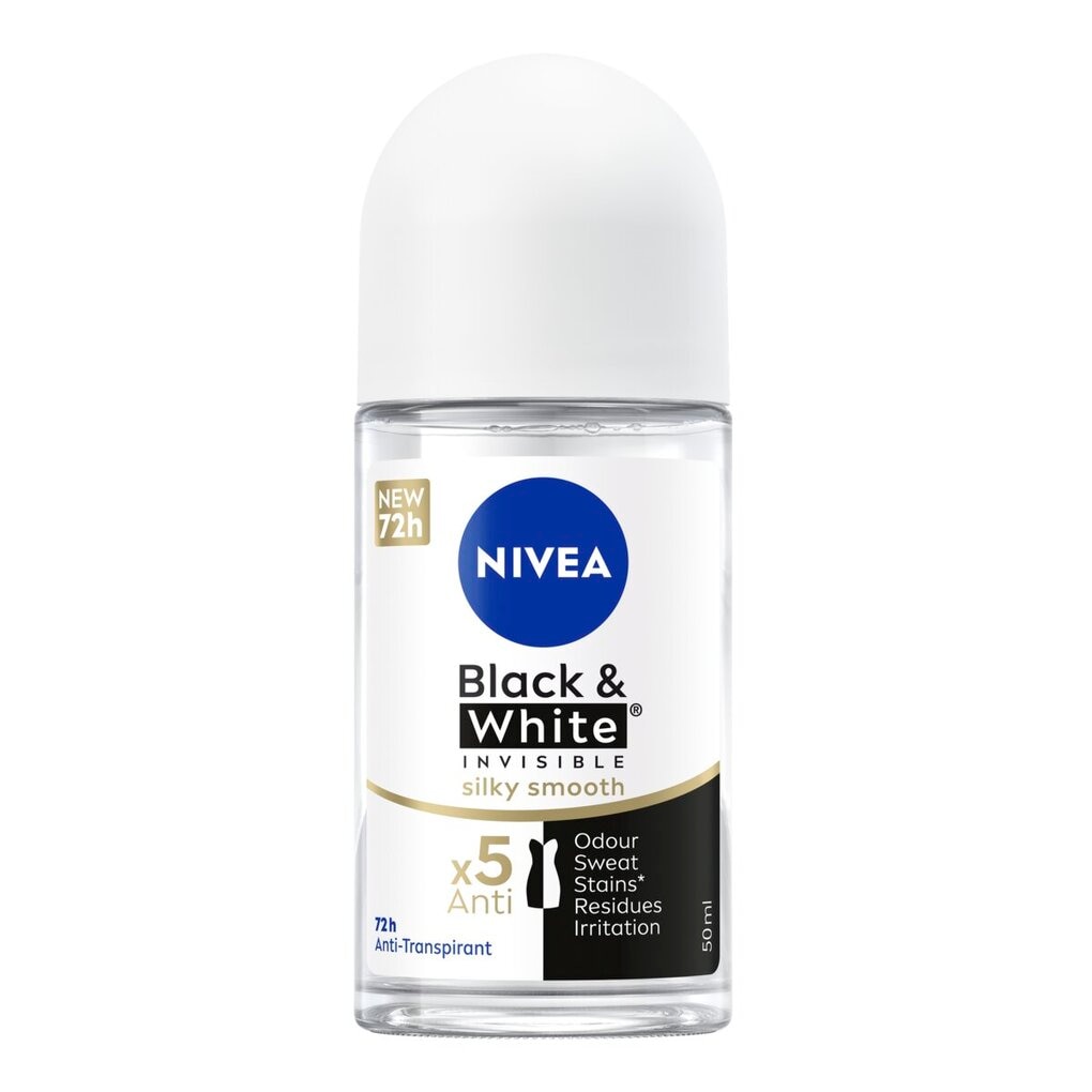 NIVEA Déodorant Bille Anti-Transpirant Black & White Invisible Silky Smooth