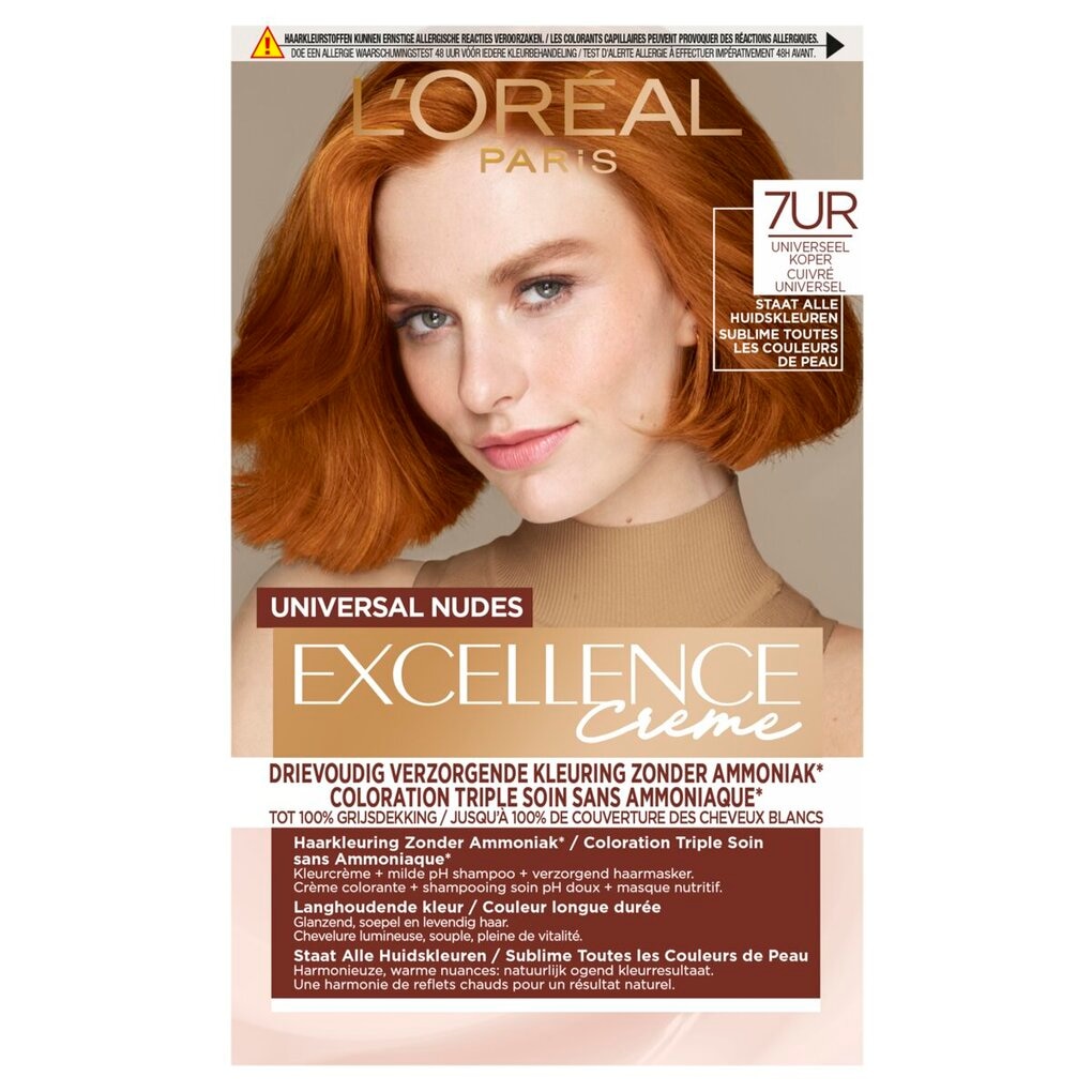 L'Oréal Paris Coloration pour Cheveux Excellence Creme Universal Nudes 7H Universel Cuivre