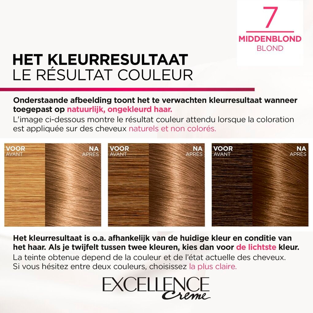 L'Oréal Paris Excellence Crème 7 Middenblond Permanente Haarverf