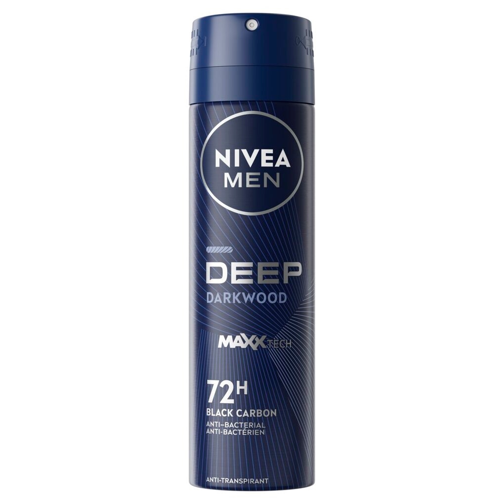 NIVEA Men Spray Anti-Transpirant Deep Black Carbon Dark Wood
