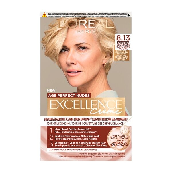 L'Oréal Paris Age Perfect Nudes Excellence Crème 8.13 Natuurlijk Beige Blond Haarkleuring