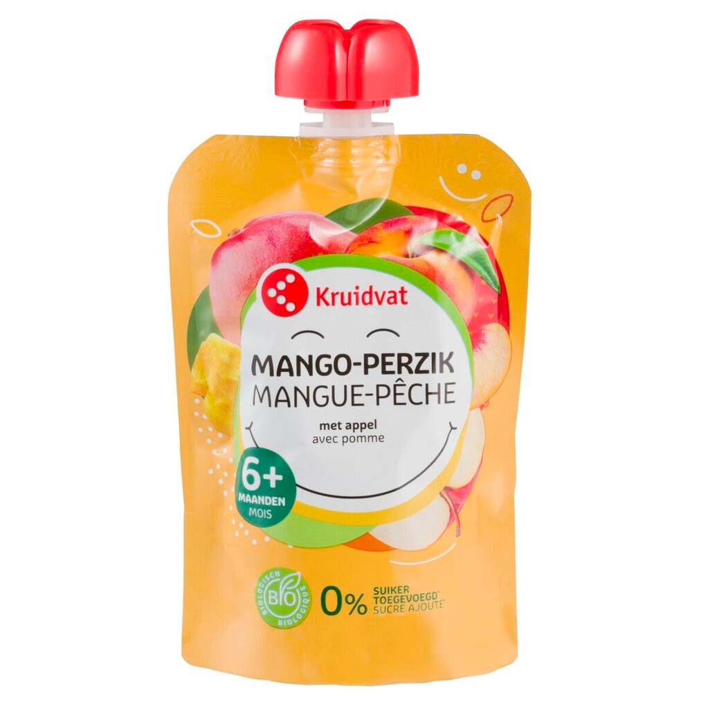 Kruidvat Gourde Mangue Pêche Bio avec Pomme 6+M