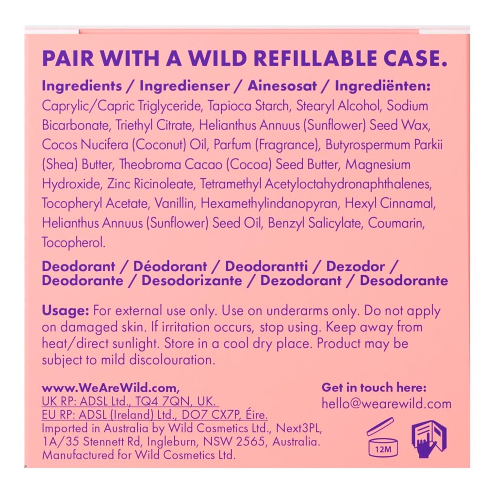 Wild Recharge de Déodorant Coconut & Vanilla