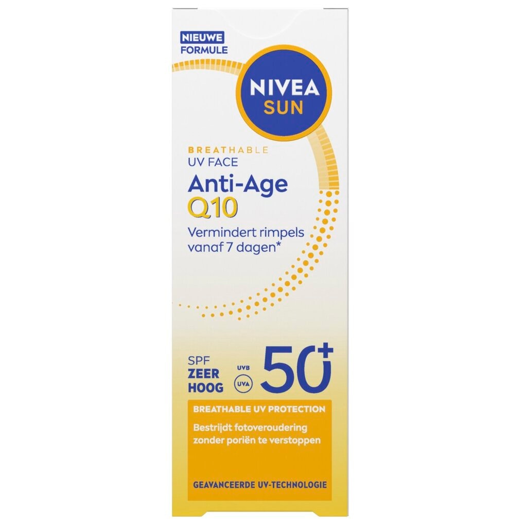 NIVEA Sun Breathable Uv Face Anti-Age Q10 SPF50+ Zonnecrème