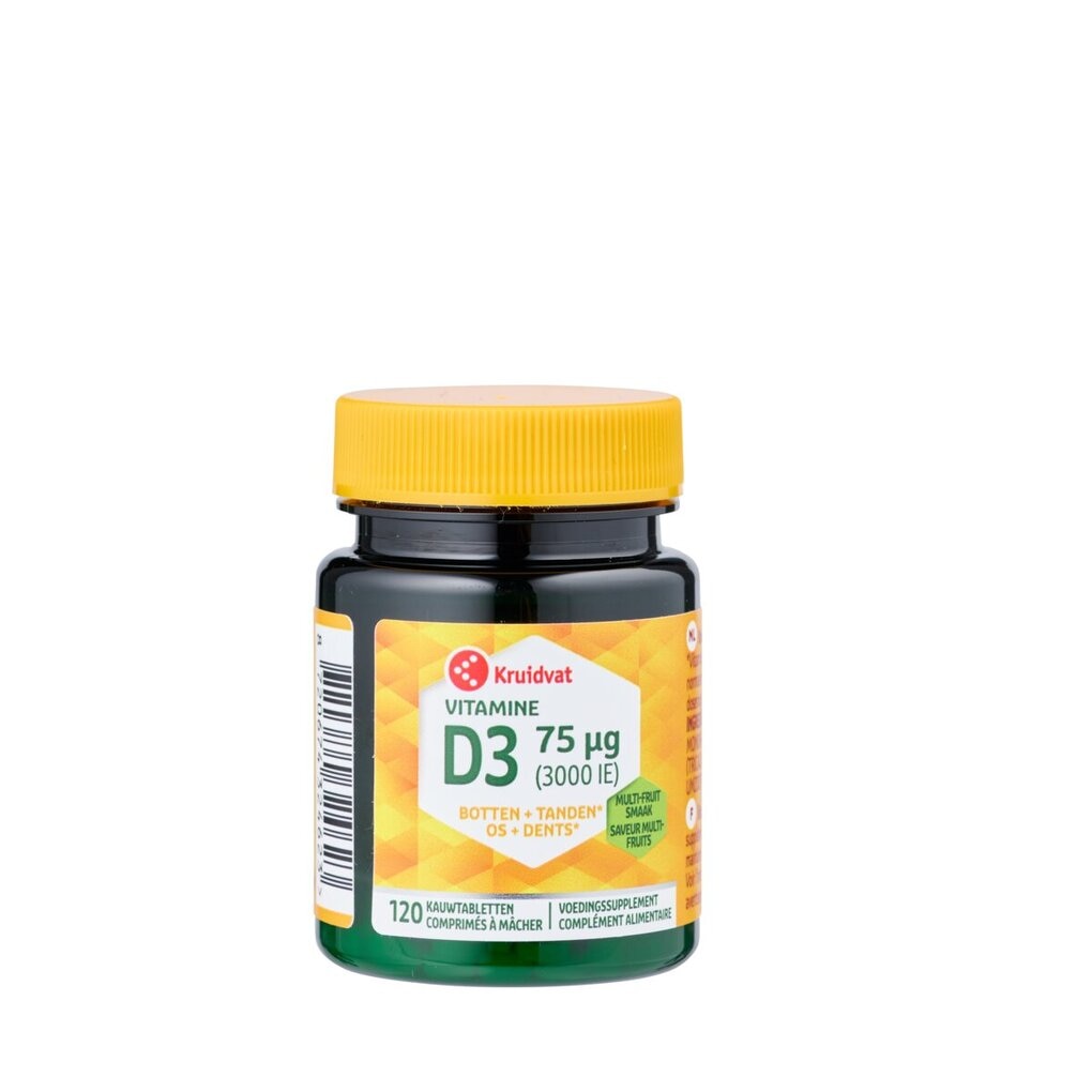 Kruidvat Vitamine D3 75 Μg 120 kauwtabletten