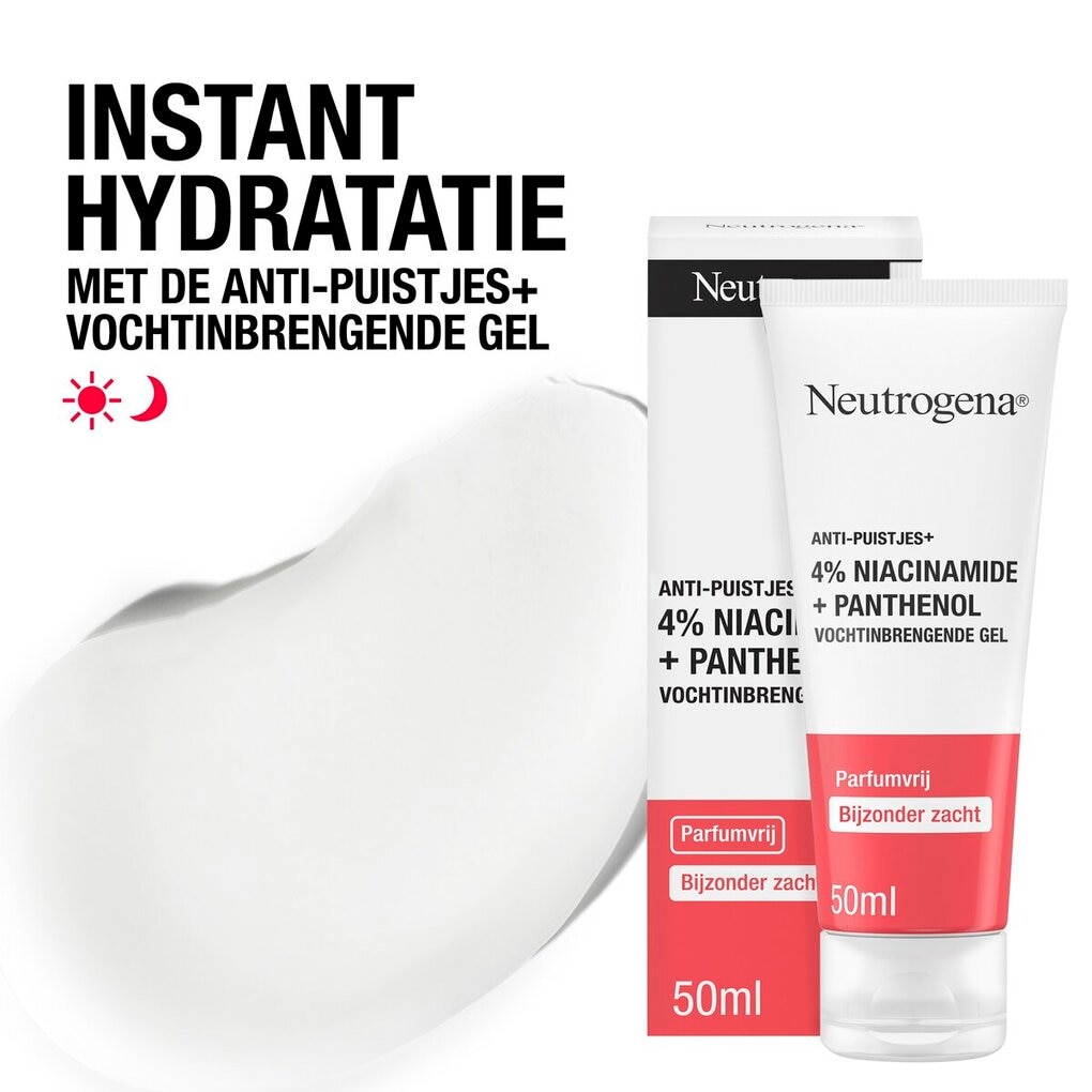 Neutrogena Anti-Puistjes+ 4% Niacinamide + Parfumvrije Vochtinbrengende Gel