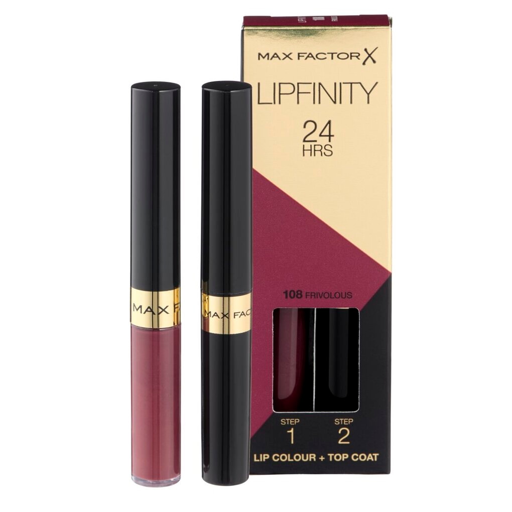 Max Factor Lipfinity Lip Colour 108 Frivolous 2-Step Longlasting Lipstick