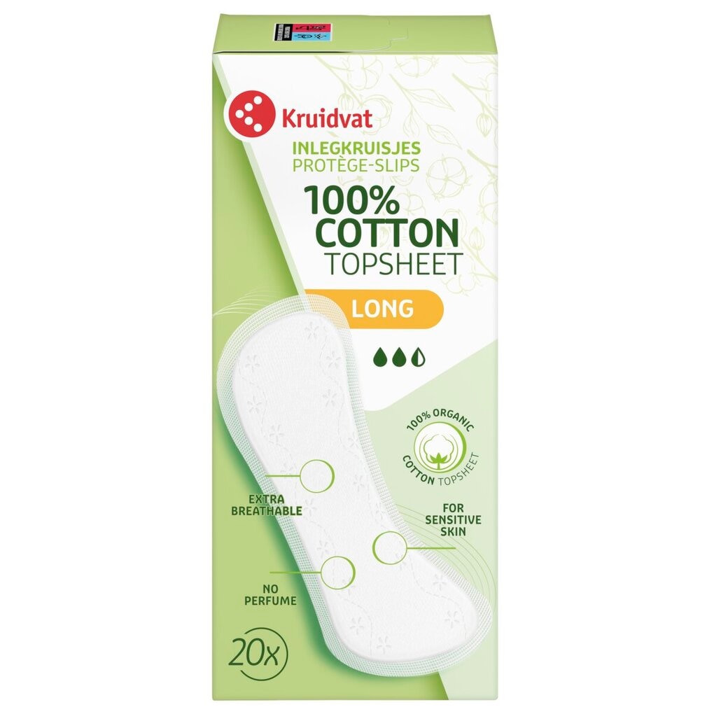 Kruidvat 100 % Cotton Protège-slips Long Kruidvat 100 % Cotton Protège-slips Long