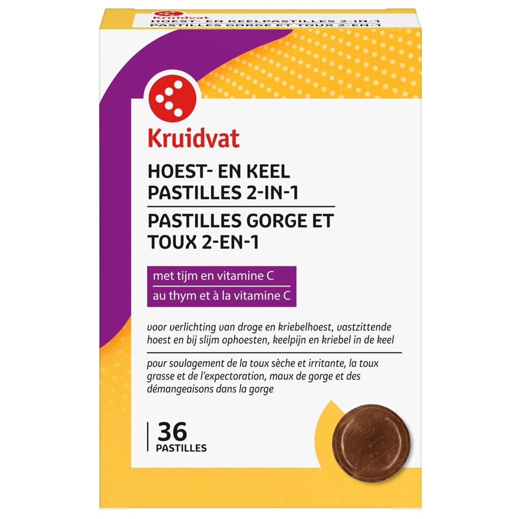 Kruidvat 2-in-1 Hoest- en Keelpastilles