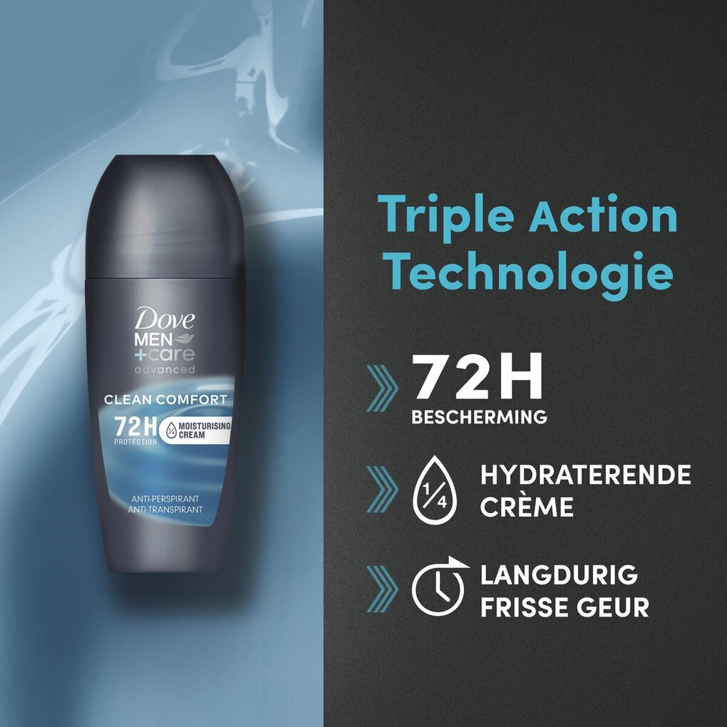 Dove Advanced Men+Care Roller Anti-Transpirant Compressé Clean Comfort