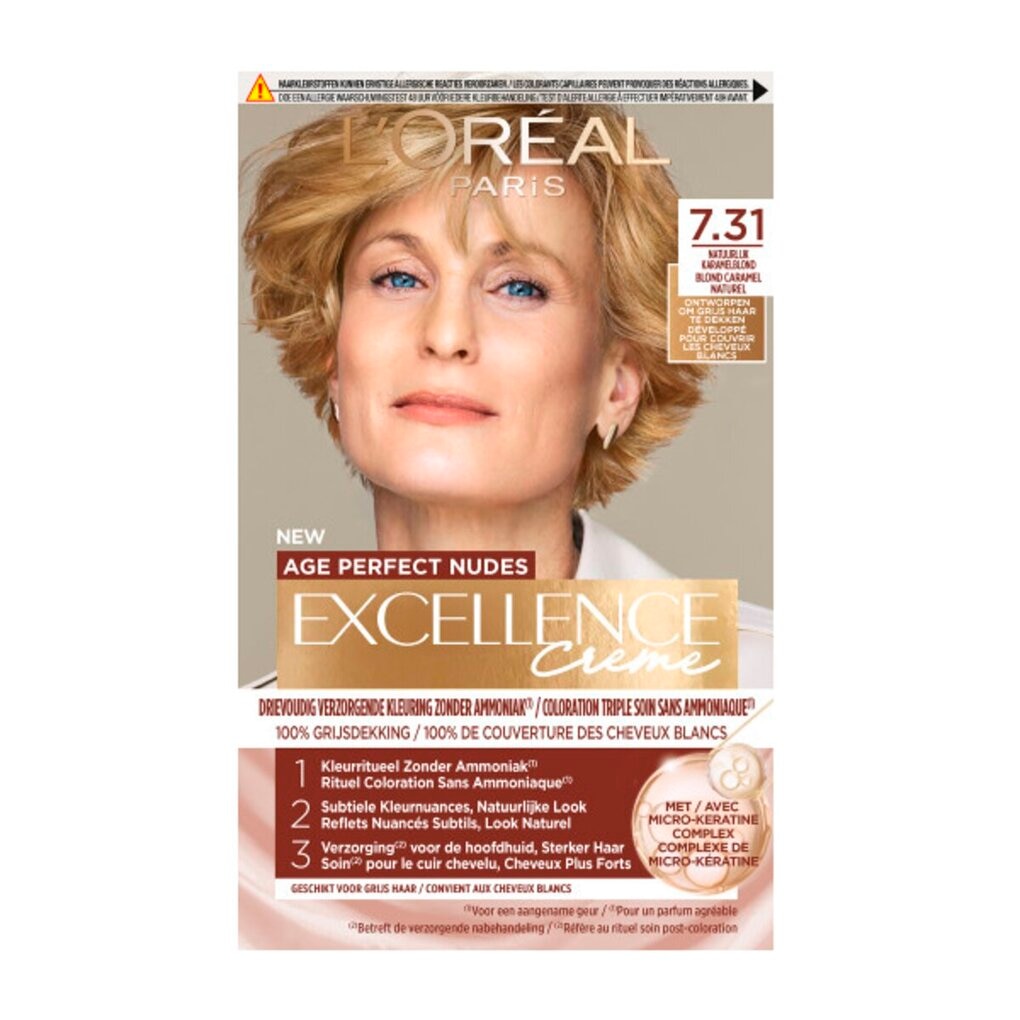 L'Oréal Paris Age Perfect Nudes Excellence Crème 7.31 Natuurlijk Karamelblond Haarkleuring