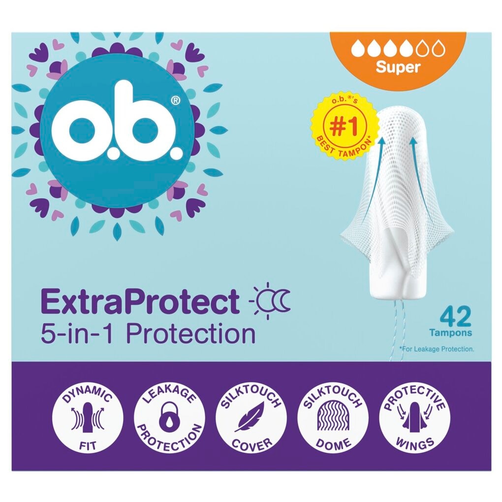 o.b. ExtraProtect 5-in-1 Protection Super Tampons