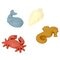 Moules à Sable Silicone Animaux Marins