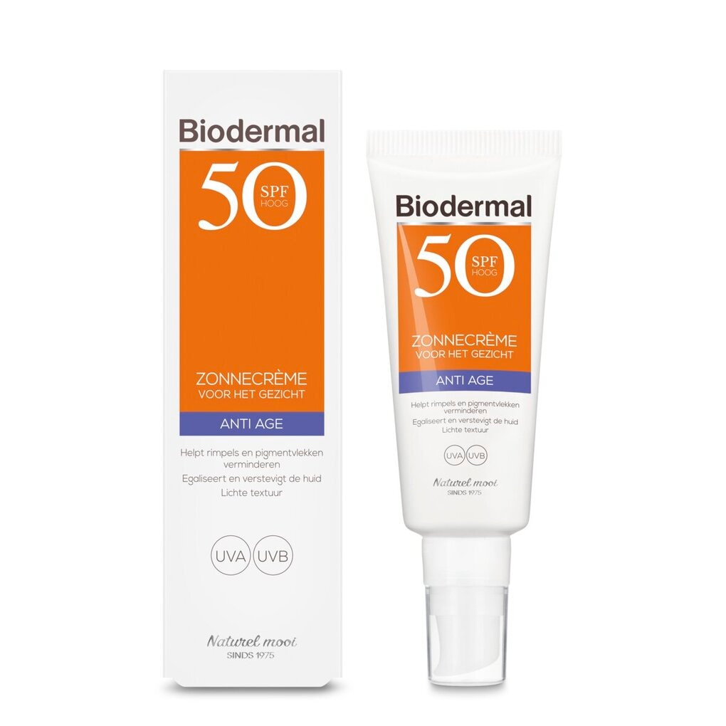 Biodermal Crème Solaire Anti-Âge pour le Visage FPS 50+