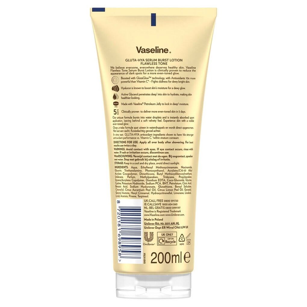 Vaseline Gluta-Hya Flawless Tone Serum Burst Lotion