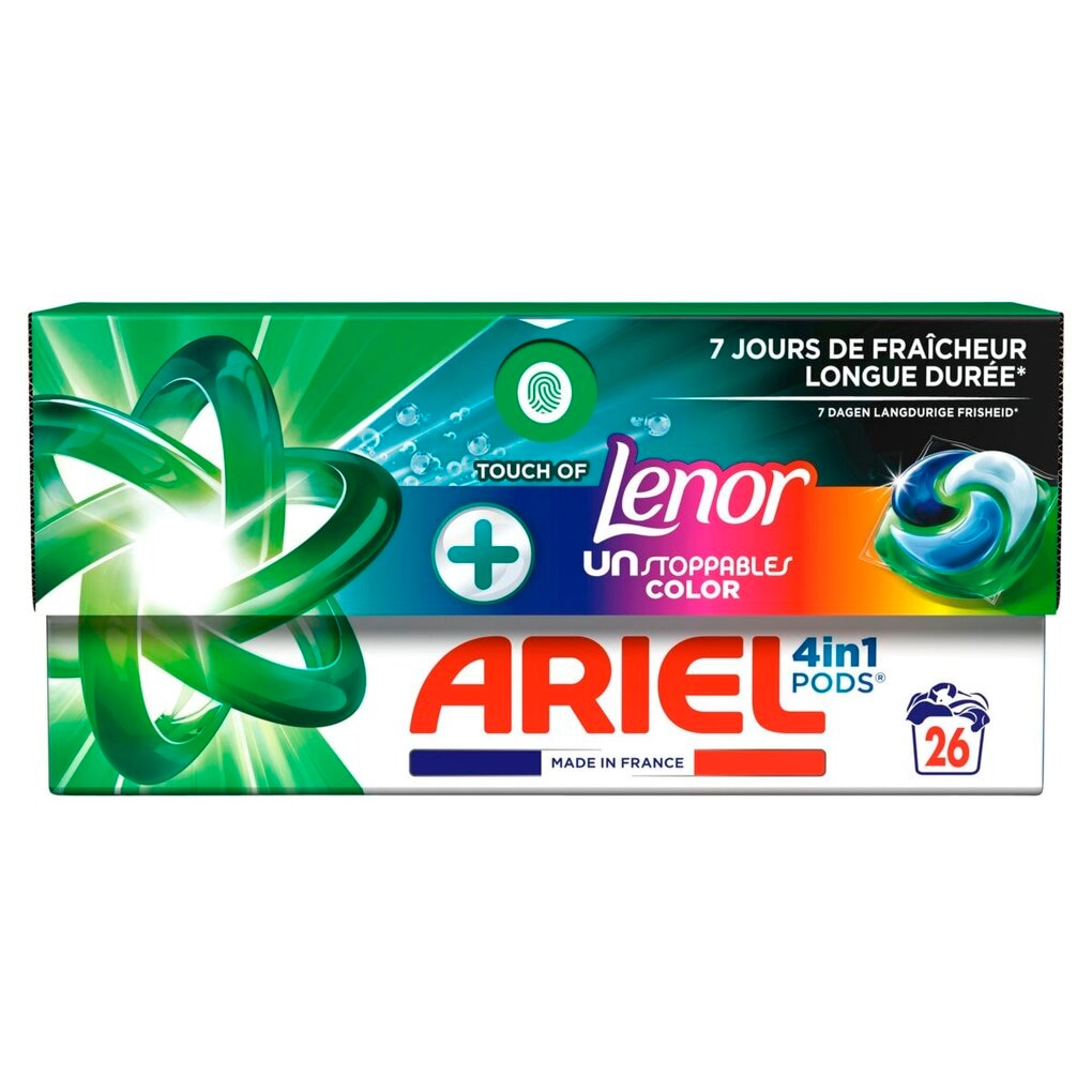Ariel + Touch Of Lenor Unstoppables Color 4-in-1 Pods