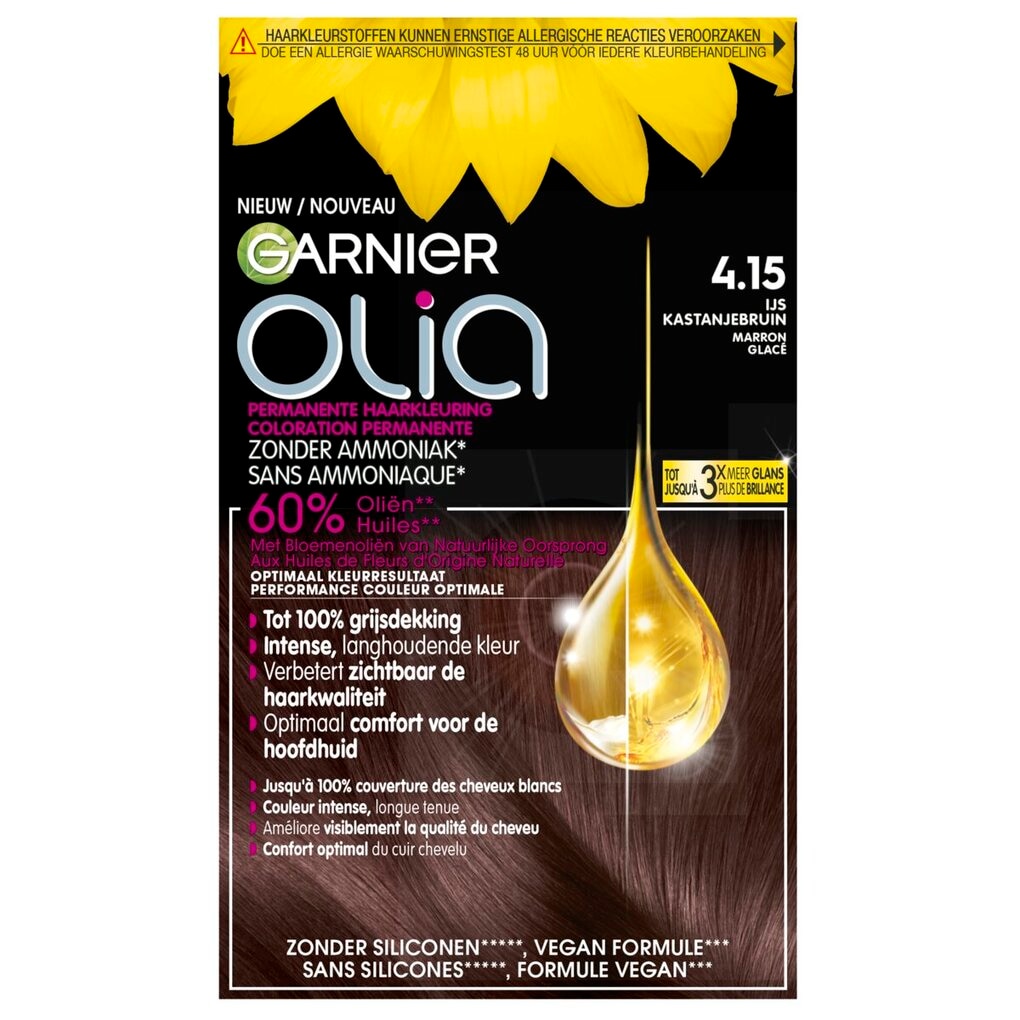 Garnier Olia 4.15 IJs Kastanje Middenbruin Permanente Haarkleuring