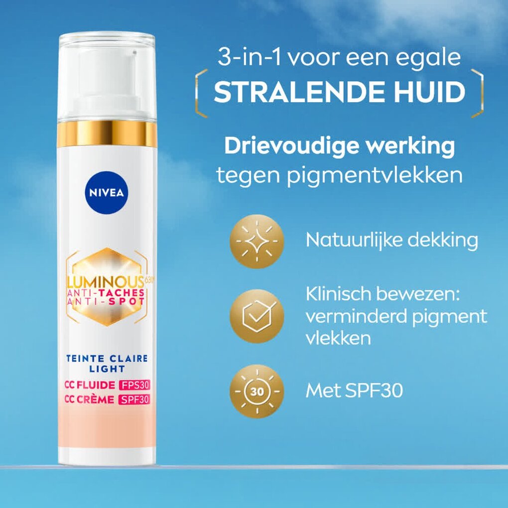 NIVEA Luminous630 Anti-spot SPF30 01 Light 3-in-1 CC Crème
