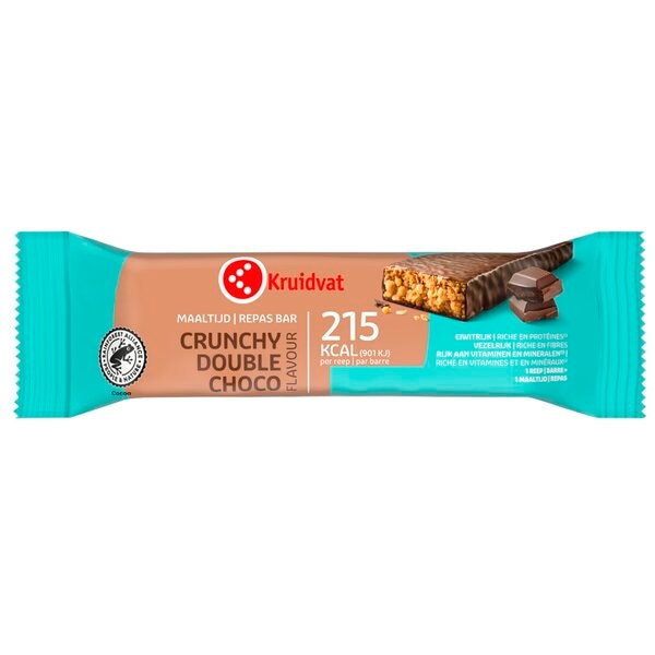 Kruidvat Crunchy Double Choco Maaltijdreep 58g