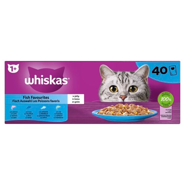 Whiskas Vis in Gelei Maaltijdzakjes Kattenvoer