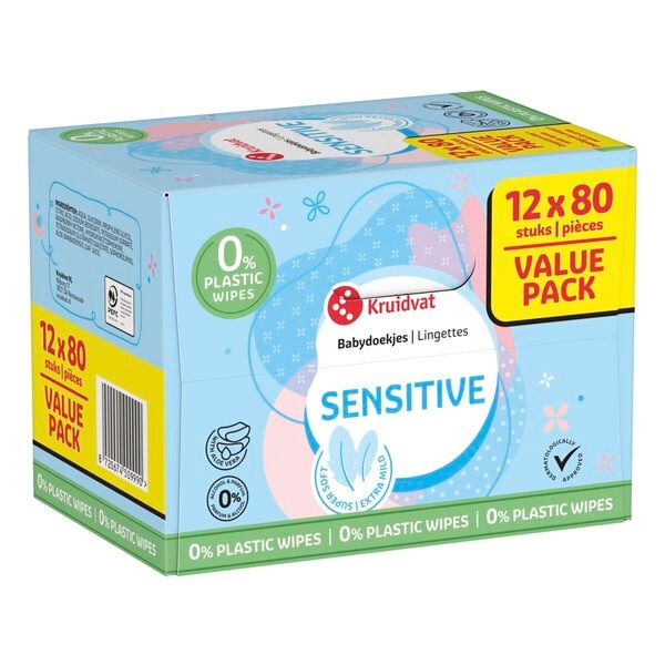 Kruidvat Valuepack Lingette Bébé sans Plastique Sensitive