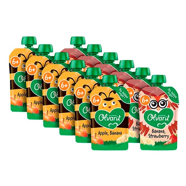 Olvarit 6+M Knijpfruit Variatiemenu 12 stuks