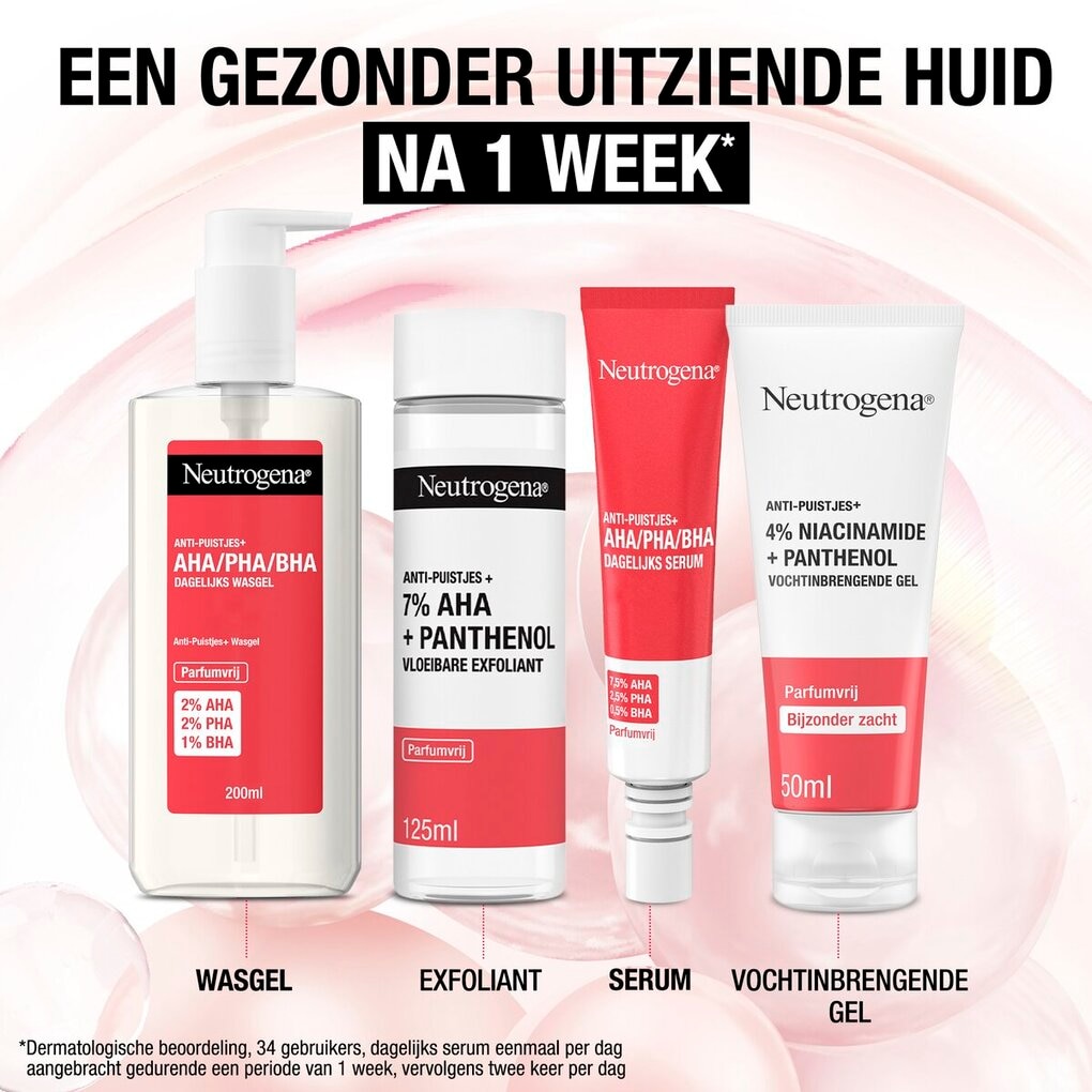Neutrogena Anti-Puistjes+ 4% Niacinamide + Parfumvrije Vochtinbrengende Gel