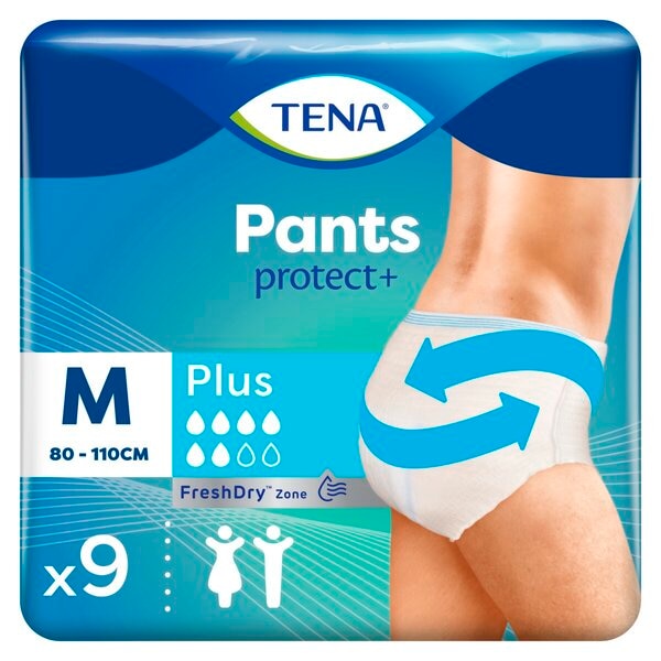 Tena Pants Protect+ Plus Incontinentiebroekjes Medisch hulpmiddel - wit, mt M, 9 stuks