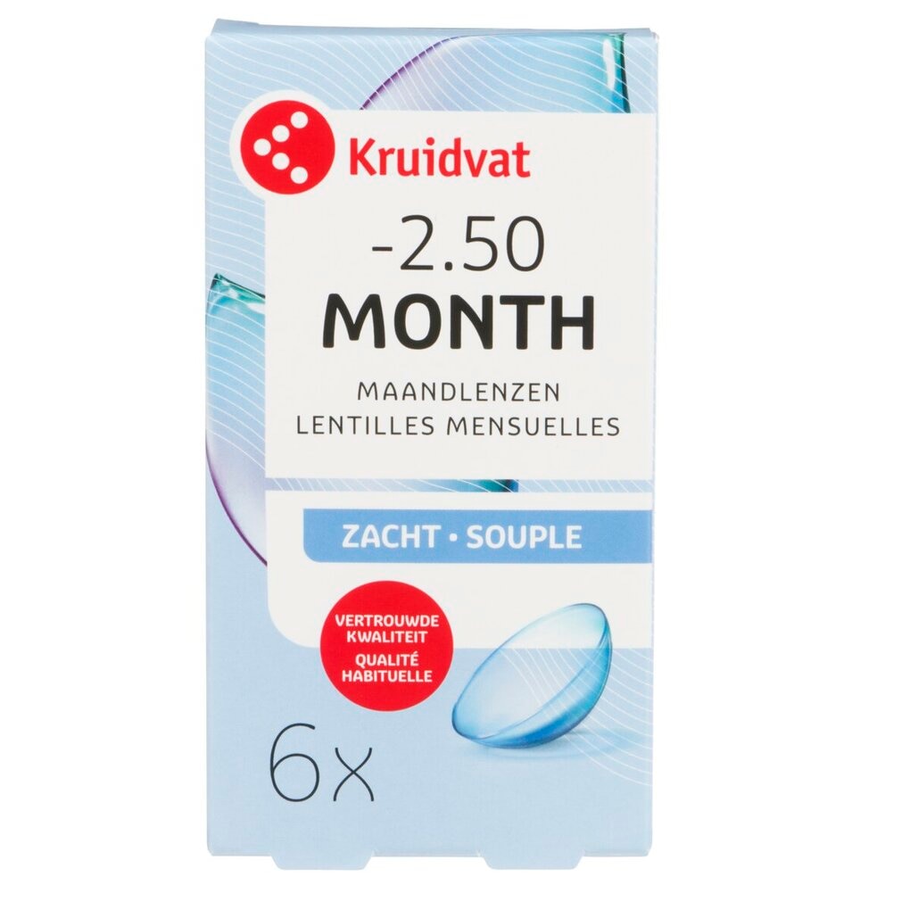 Kruidvat Opticare -2.50 Lentilles Mensuelles Souples Kruidvat Opticare -2.50 Lentilles Mensuelles Souples