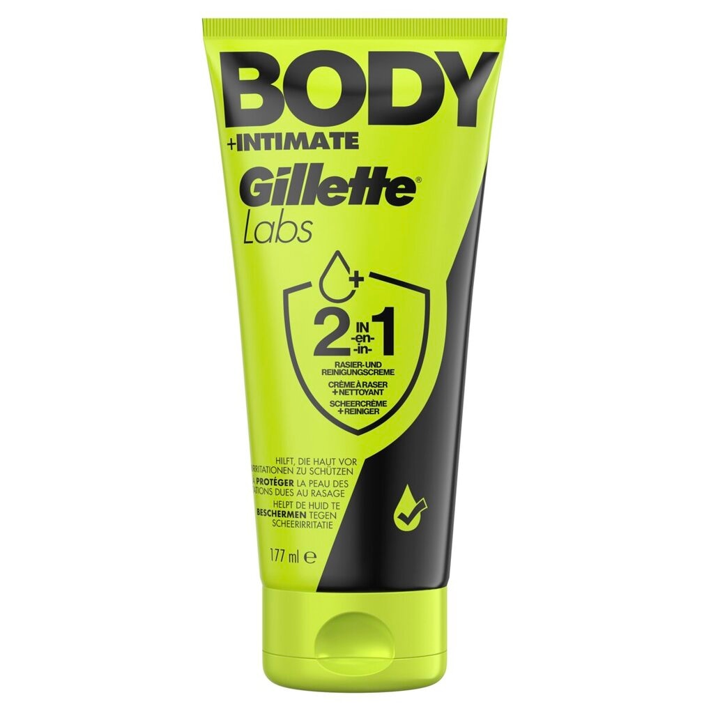 GilletteLabs Crème à Raser + Nettoyant 2-en-1 Body + Intimate