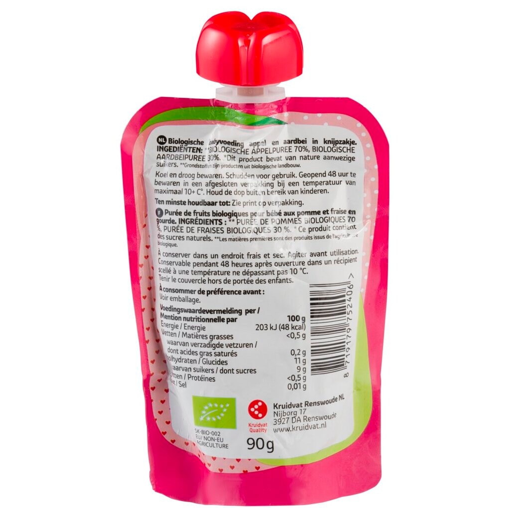 Kruidvat Gourde Fraise Bio avec Pomme 6+M