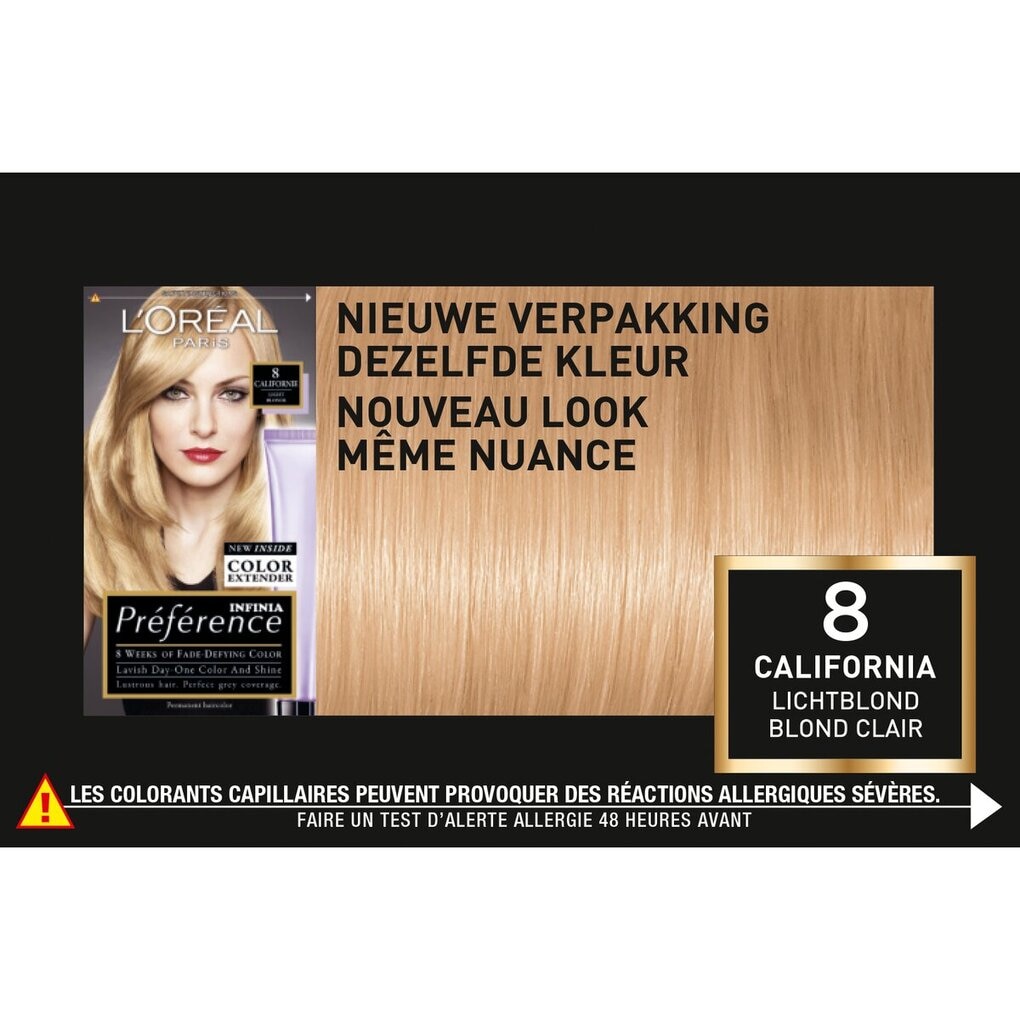 L'Oréal Paris Crème Colorante Préférence 8 California Blond Clair