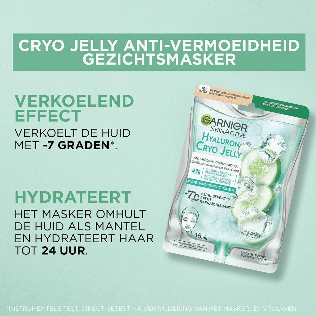 Garnier SkinActive Hyaluron Cryo Jelly Anti-Vermoeidheid Tissuemasker