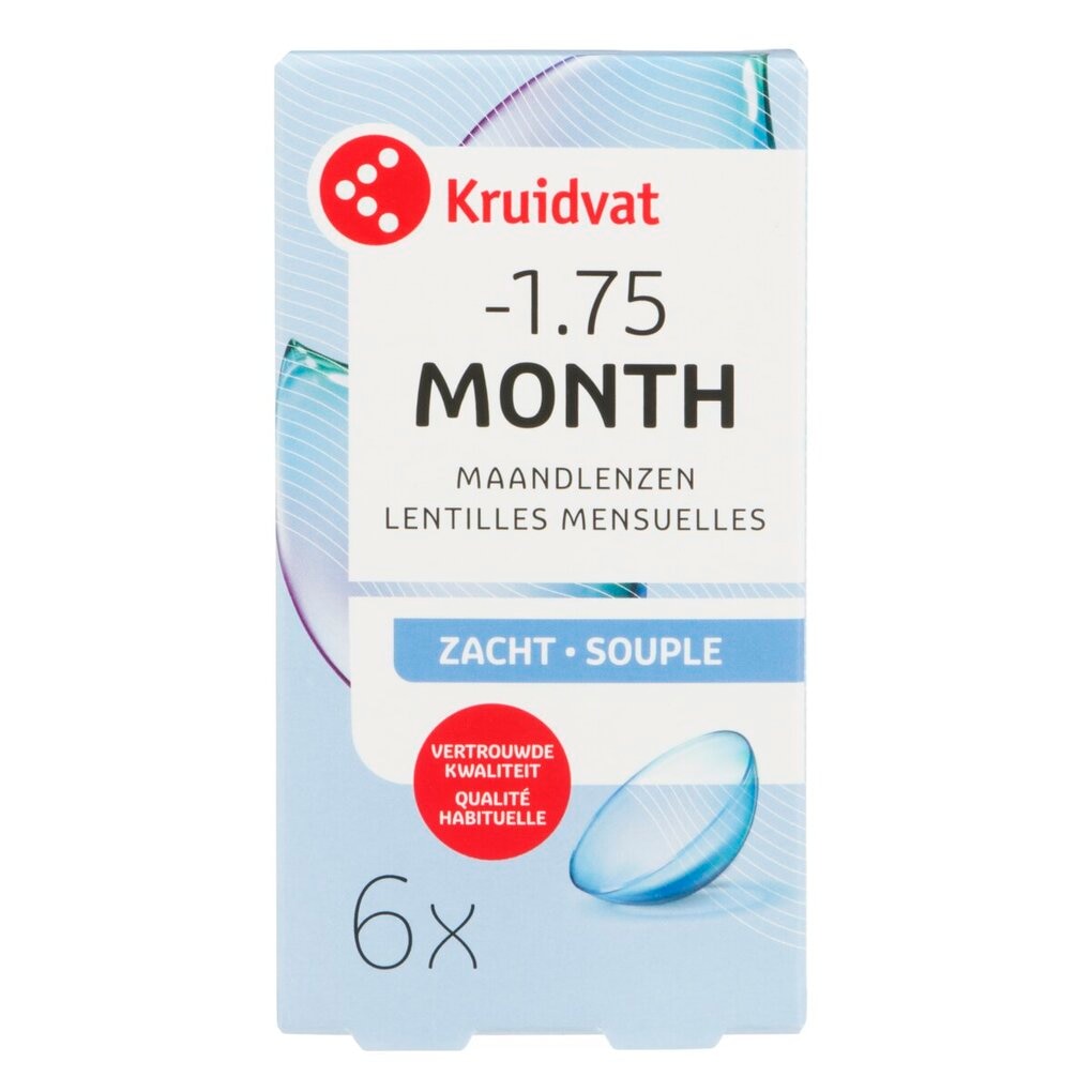 Kruidvat Opticare -1.75 Lentilles Mensuelles Souples Kruidvat Opticare -1.75 Lentilles Mensuelles Souples