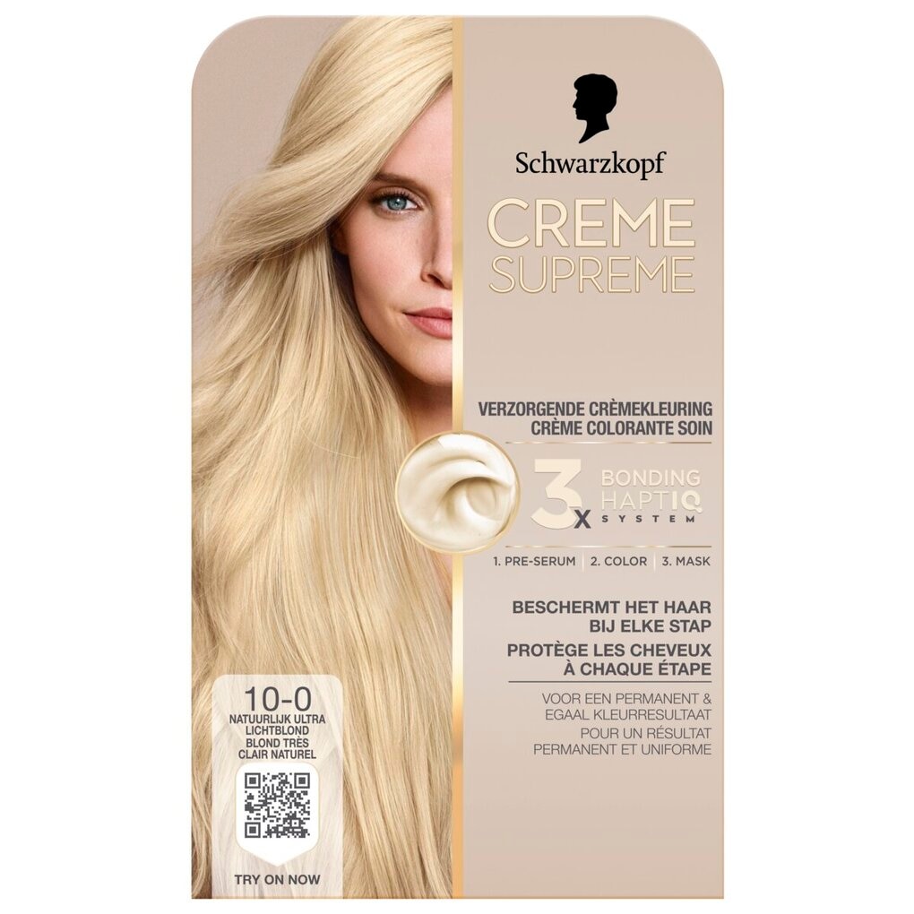 Schwarzkopf Creme Supreme Crème Colorante Soin 10-0 Blond Très Clair Naturel