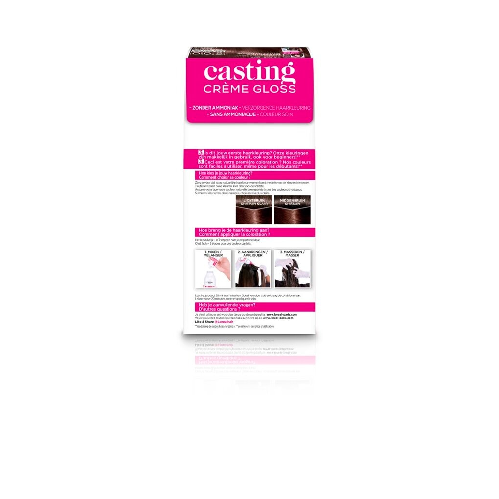L'Oréal Paris Casting Créme Gloss 500 Lichtbruin Semi-Permanente Haarkleuring