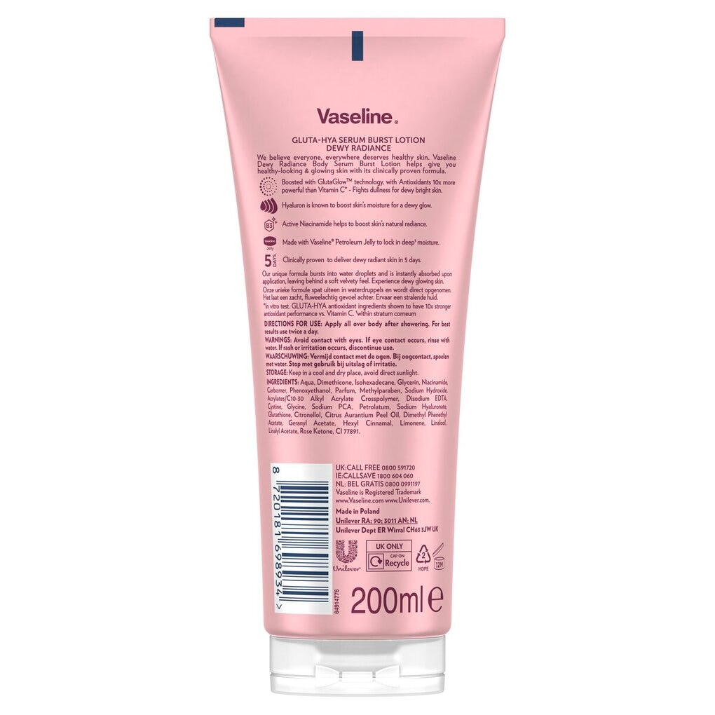 Vaseline Gluta-Hya Serum Burst Lotion Dewy Radiance
