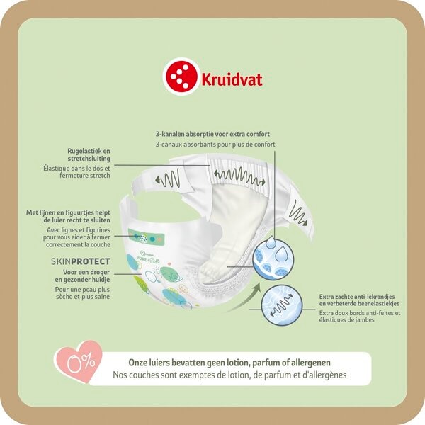 Kruidvat Pure & Soft Gros Volume de Couches Taille 6