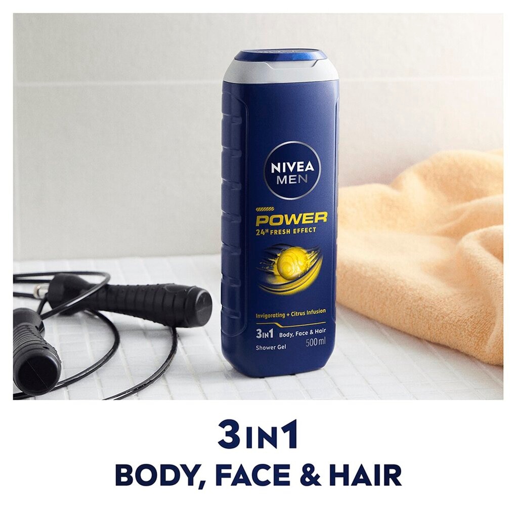 NIVEA Men Power 24H Fresh Effect 3-in-1 Douchegel