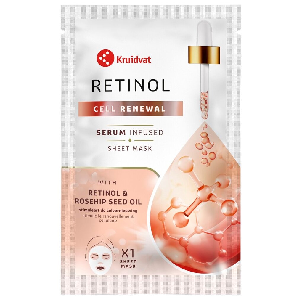 Kruidvat Cell Renewal Retinol & Rosehip Seed Oil Sheet Mask