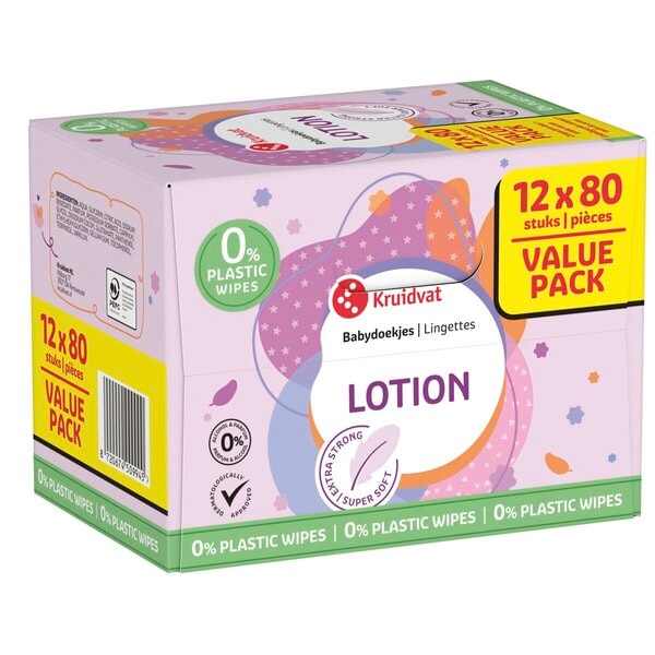 Kruidvat Lingettes Bébé sans Plastique Lotion
