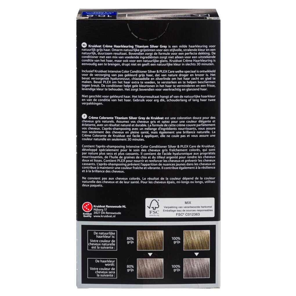 Kruidvat Crème Colorante Permanente 10.8 Gris Argenté Titane