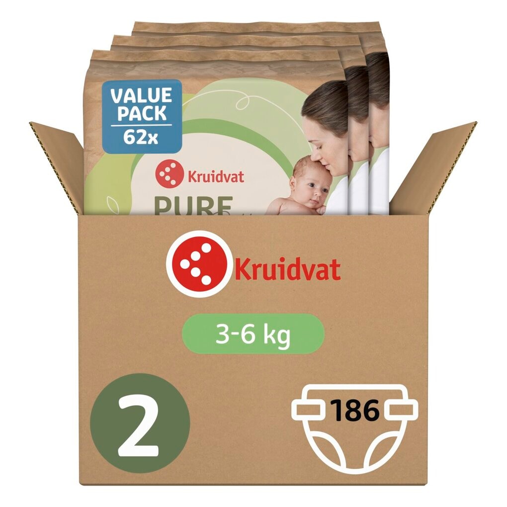 Kruidvat Pure & Soft Maat 2 Luiers Volumedoos Kruidvat Pure & Soft Maat 2 Luiers Volumedoos