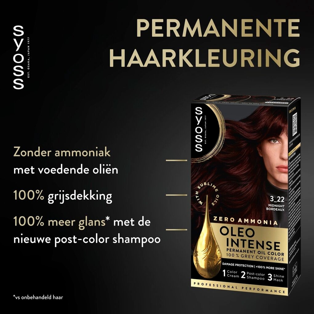 Syoss Oleo Intense Coloration Permanente 3-33 Aubergine Intense